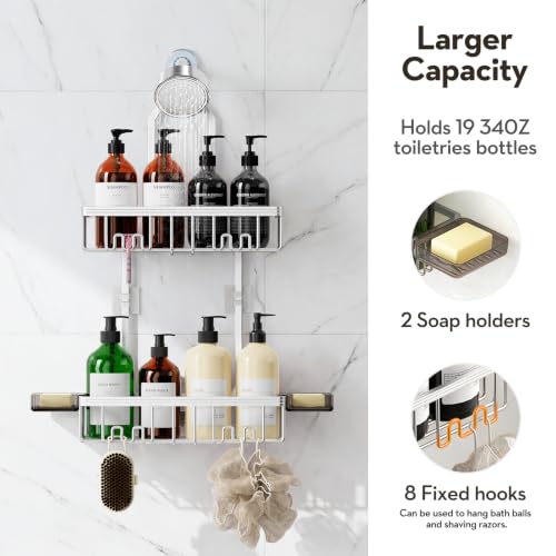 Shower-Caddy-Hanging-Never-Rust-Shower-Organizer-Hanging-Aluminum-Shower-Racks-for-Inside-Shower-with-Hooks-for-Razor-Bathroom-Organizers-and-Storage-with-Soap-Holder-Bright-Silver