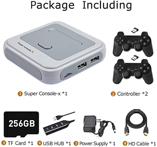 Kinhank Super Console X Retro Video Game Console Built In 117,000+ Games,Emulator Console Compatible With Psp/Ps1/Dc/Arcade,Game Consoles For 4K Tv Hd Output,5 Players,Lan/Wifi,2 Gamepads(Sx-256Gb) #TOP6