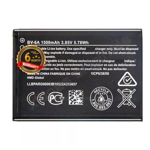 Image of BV-6A Battery for Nokia 8110 4g / Banana 2060 3606 5250 C5-03 (1500mAH) Battery with 6 Month Warranty**** (N133)