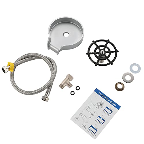 Glass Rinser For Kitchen Sink - Metal Cup Washer, Faucet Cup Rinser Cleaner Kitchen Sink Bottle Washer For Bar (Silver, US Model)