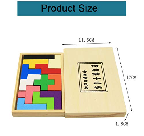 Flormoon Pentomino Puzzle Wooden Brain Teaser Mind Novelty Trick Kids Learning Toys #TOP3