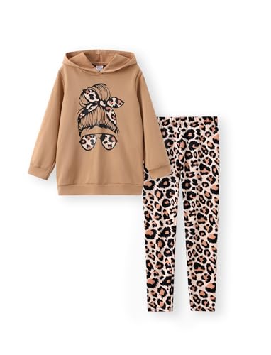 Image of PATPAT Girls 2 Piece Outfits Long Sleeve Hoodie and Leggings Clothing Set Outfits for Girls 4-12Y Fall /Winter Outfits