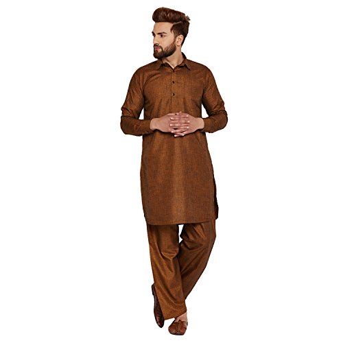 Kurta de lino y algodón para hombre túnica hindú casual 5