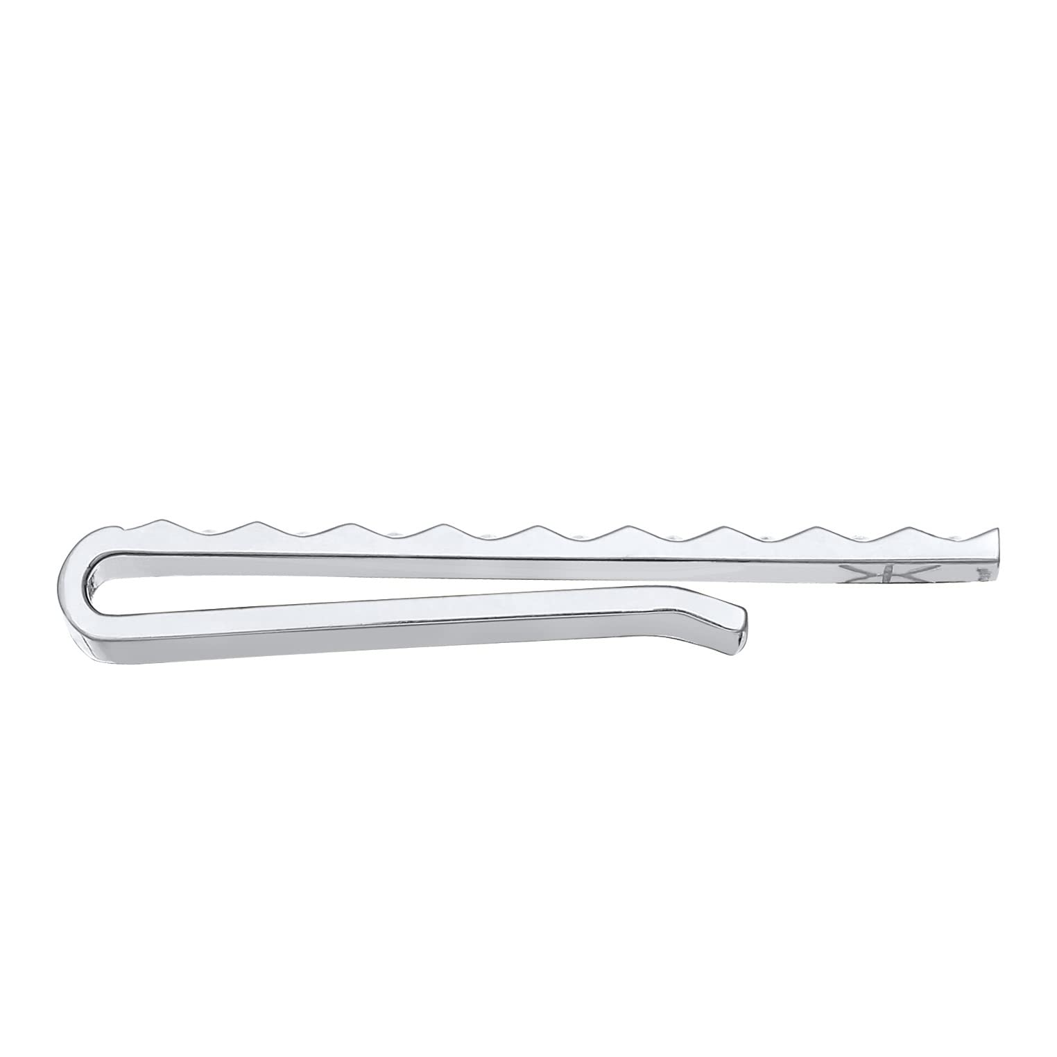 Kuzzoi Herren Krawattennadel mit Pyramiden Struktur, Krawattenklammer (4 mm) poliert für normale Krawatten, 925 Sterling Silber, Krawattenschmuck für Männer im modischen Look