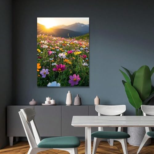 Décoration murale toile fleurs sauvages pour illuminer un petit espace - 3