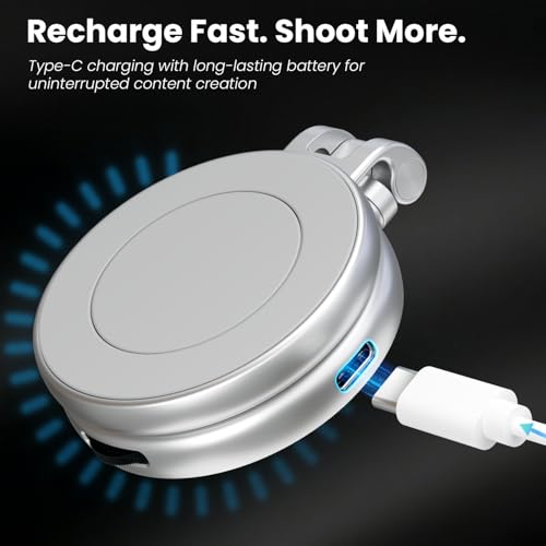 Image of Portronics Oria Type-C Rechargeable Magnetic Clip-On Selfie Light with Mirror & Stand, Adjustable Brightness & Color Temperature, Multi-Angle, Includes Metal Ring, for Selfies, Video Calls & Reels