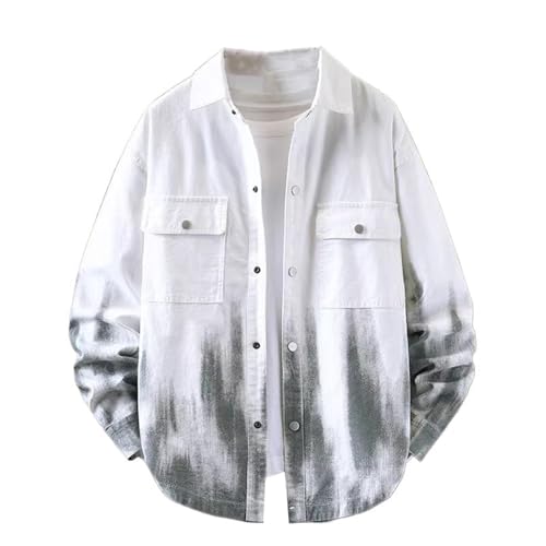 Veste en jean pour homme en coton mélangé style workwear décontracté