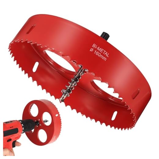 RunXinDa Lochsäge 160mm, HSS M42 Bi-Metall Lochsägen Set, 160mm Lochbohrer, Bohrkrone mit Sechskant Schaft und Bohrer, für Holz, Kunststoff, Gipskarton, Blech, dünnen Metallplatten und mehr