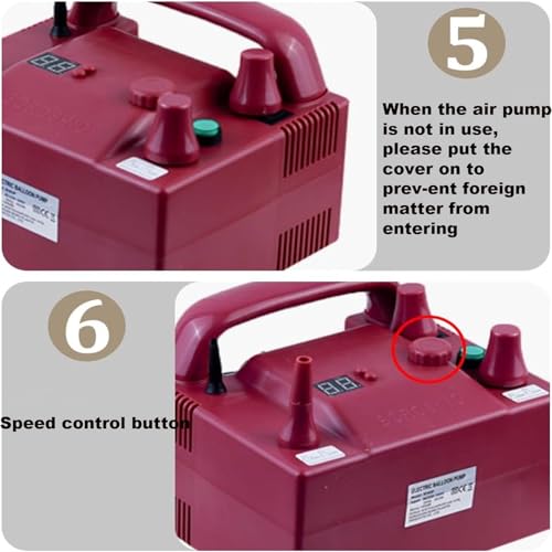 Pompe à ballons électrique 800W avec gonfleur à double buse réglable - 4