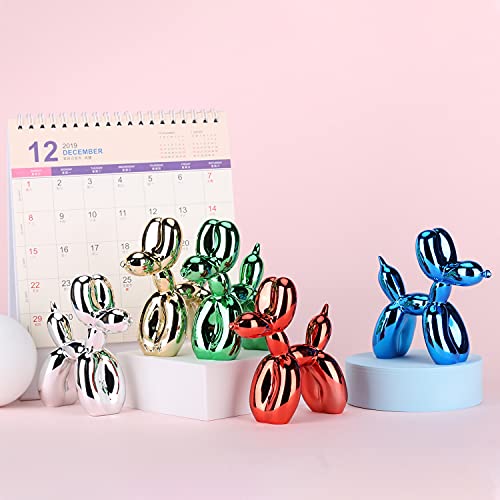 Orenm Shiny Balloon Dog Statue, Animal Dog Figurine, Resin Cute Plating Shiny Balloon Dog Sculpture,Modern Desktop Decoration Dog Statue Balloon Animal Art Sculpture #TOP2