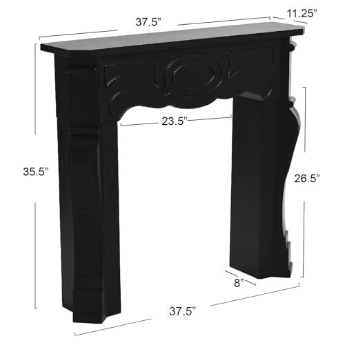 Image of Creative Co-Op Small Victorian Decorative Fireplace Mantel, Black