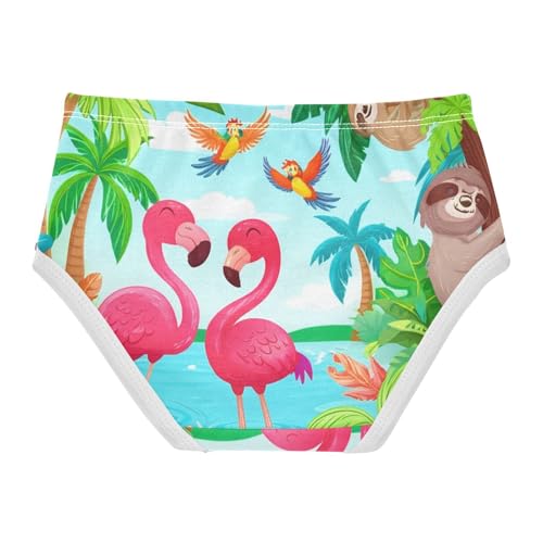 Colorful Scene Pink Flamingos Panties Little Girl Toddler Underwear Custom Cotton Funny Briefs Kids Undies 2t2