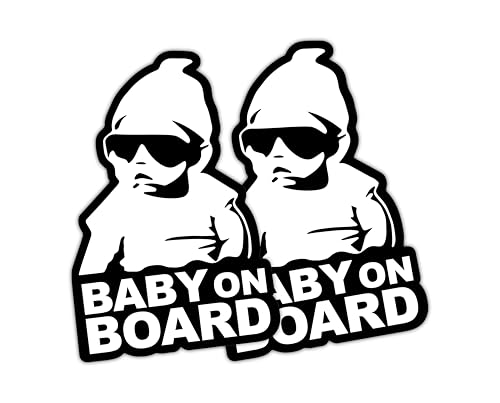 Image of IMPERIAL VIBES - Baby on Board Sticker - Vinyl Decal for Truck, and Van Bumper - Indoor and Outdoor Laptop Decals - Waterproof Decal for Window - Pack of 2 Imp 162