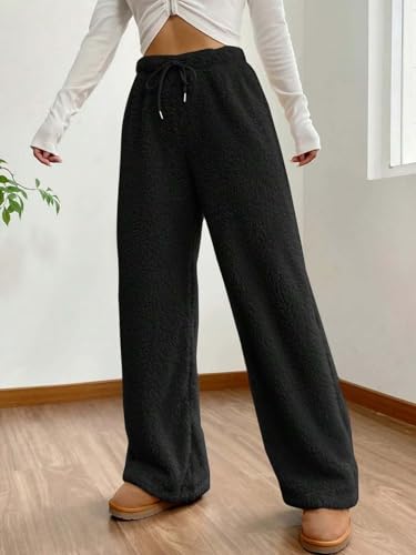 Image of KOTTY Women's Baggy Formal Black Pants | Elegant Straight Fit Trousers for Office & Casual Wear | Trendy High Waist Bottoms