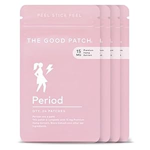 The Good Patch Period Patch with Hemp for Cramps, Sustained Release for up to 12 Hours, Natural Patch with Hemp, Black Cohosh, Plant Powered Wearable Wellness (16 Total Patches)