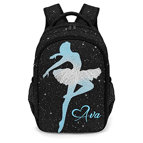 Custom Ballet Dance Backpack Name Casual Bag Daypack for Women Men Camping Hiking