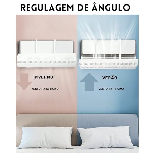 Defletor De Ar Condicionado Split Tamanho Ajustável de 70cm a 110cm com ajuste de ângulo 180 graus