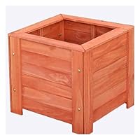 Floranica Vaso Di Fiori Fioriera Con Grigliato Vaso Di Legno Larice Per Erbe Fiori Interno Ed Esterno Fori Di Drenaggio Portafiori Piante Succulente Rettangolare 50cm X 53cm X 28cm Naturale - Foto 9