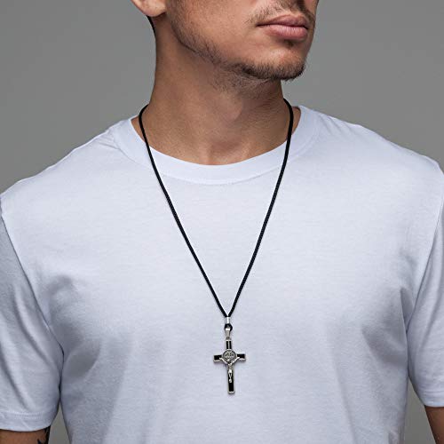 Crucifijo de San Benito en collar de cordón ideal para la oración diaria 5