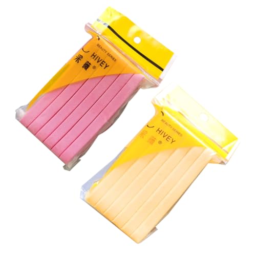 WRITWAA 2Bolsas Esponjas De Limpieza Facial De Herramientas De Maquillaje Para Desmaquillado Amarillo Rosa