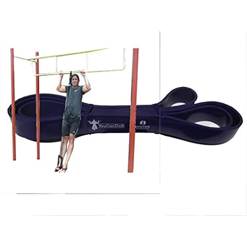 Pull UP Chin UP Band -100-120 lb Assistance -Purple -for P90-X Fitness - Workouts-Resistant Exercise, Cross Fit, Power Lifting and Stretching- (Single Band) YouCanDoIt- RiverView Enterprise Cover