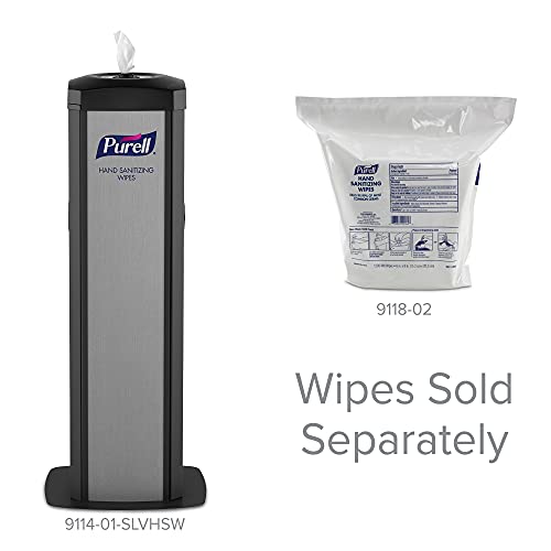 Image of Purell DS360 Hand Sanitizing Wipes Floor Stand, Silver, 1ct - 9114-01-SLVHSW