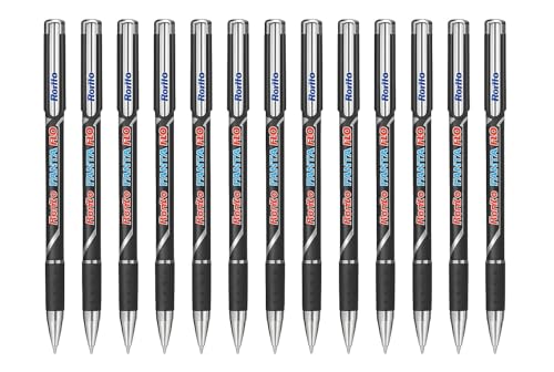 Image of New Fantaflo Black 20 Ball Pens | Smooth Writing Ballpoint Pen with Dotted Grip | 1.0 mm Waterproof Ink | Ideal for Exams, OMR Sheets, and Everyday Writings (Black Ink)
