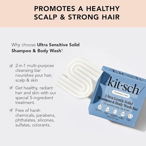Image of Kitsch Ultra Sensitive 2-in-1 Shampoo Bar and Body Wash Bar Soap - 3.2 oz