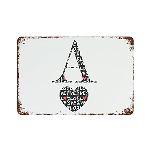 Panneau Saint-Valentin Cœur Lettre A : cadeau vintage unique pour décorer son jardin et sa maison