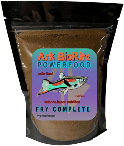 Ark BioRite 4oz Special Endler's Fry Livebearers Powerfood: Color Enhancing SuperFood Micro Granules for Fry to Adult - Highly Digestible, Palatable 4 Days, Brown