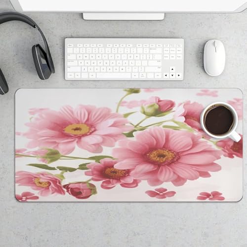 Alfombrilla de Escritorio Rosa con Flores, Antideslizante Grande miniatura 5
