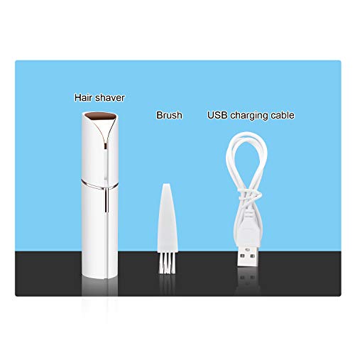Facial Hair Removal for Women,USB Rechargeable Painless Waterproof Facial Hair Remover Trimmer with LED Light for Peach Fuzz Fine Hair Face, Lip,Chin,Cheek（Black） - Thumbnail 4