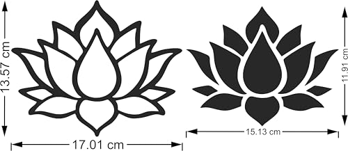 Image of (Lotus Pack of 2 Small (Silver) Mirror Wall Stickers, Mirror Stickers for Wall, Acrylic