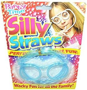 Kidz NOVELTEEZ Goggle Drinking Straw | Silly Straw (Blue)