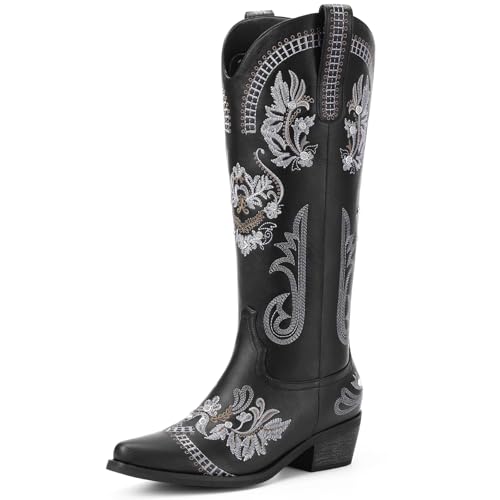 Bottes de cowgirl à paillettes pour soirées et festivals bottes de cowboy femme noir 40
