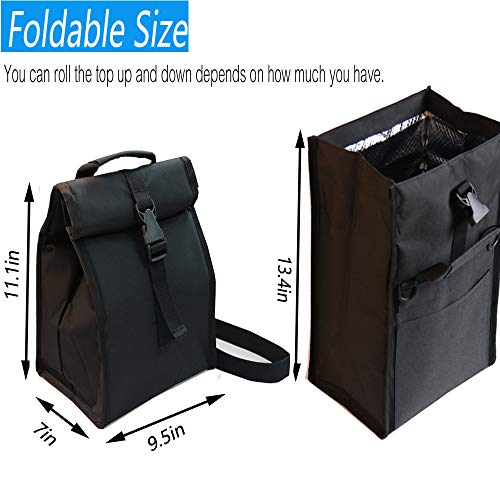 Zm-Youtoo Insulated Lunch Bag Thermal Foldable Lunch Box With Adjustable Shoulder Strap For Men, Adults, Women Office, Work, Picnic Hiking Beach #TOP3