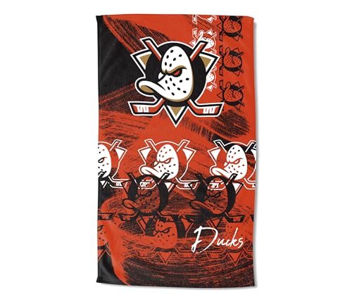 Northwest NHL Anaheim Ducks Oversized Microfiber Beach Towel, 40 x 72 Inches – Quick Dry, Sand Resistant, Lightweight, Highly Absorbent, Distorter Design