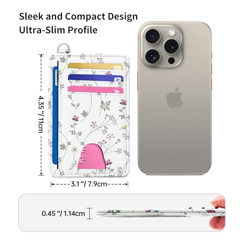 Image of Mayski Slim Wallet, Credit Card Holder for Women, Minimalist Front Pocket RFID Blocking Card Cases, Small Wallet Women Men(Flower)