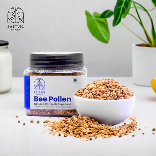 Sattvic Foods Bee Pollen (300 g) | Raw & Natural, Premium Grade, Coconut Bee Pollen | Complete Superfood, Plant Based Protein, Antioxidant-Rich | Eat Raw, Add To Salads, Yoghurt & Smoothies