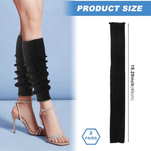 Image of 2 Pairs Extra Soft Knits Leg Warmer for Women Winter Fashion Toeless Dance Training Socks for Yoga, Ballet Dance