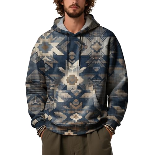 Camo Hoodies for Men American Flag Tie-dye Printed Sweatshirts Fall Casual Western Fashion Pullover Tops with Pocket