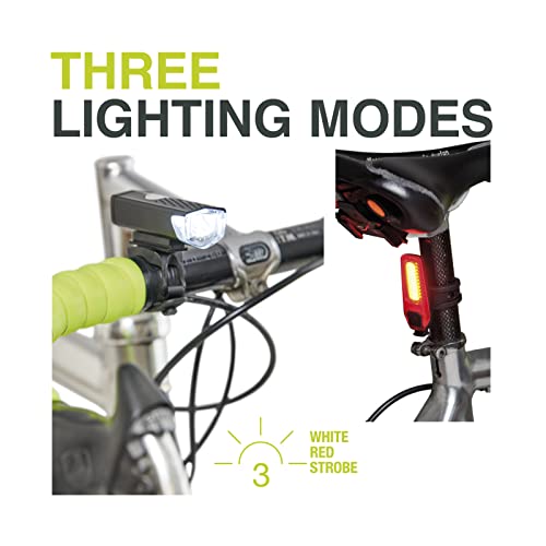 Newrban | Kit Luci Anteriore E Posteriore Per Bici - 3 Modalità Di Illuminazione - Aggancio In Silicone - Batteria: Litio 3.7V - Nero E Rosso - 3