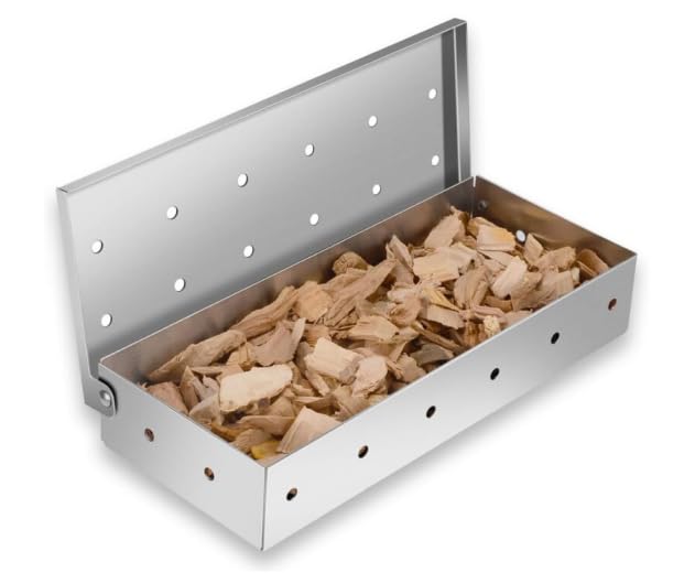 IUSOT BBQ Smoker Box, Stainless Steel Smoking Box for Gas, Electric and Charcoal Grills, Premium BBQ...