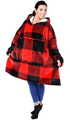 Catalonia Oversized Hoodie Blanket Sweatshirt,Super Soft Warm Comfortable Sherpa Giant Pullover with Large