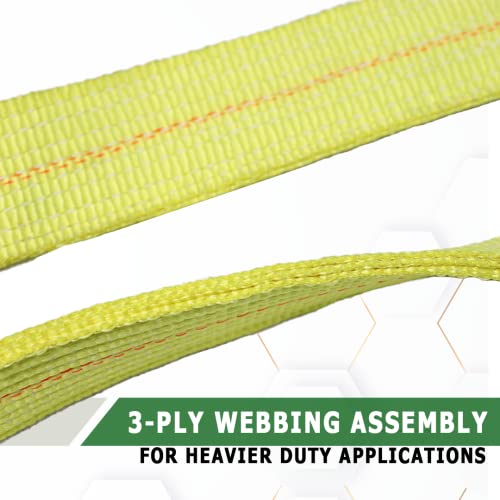 Boxer Tow Straps V Bridle 3” X 24” With Rtj Cluster Hooks, Recovery V Strap, Rollback, Car Hauler, Towing – B/S 16,200Lbs #TOP3