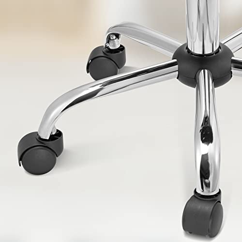Miniatura 9 de Casaria Taburete Oficina Giratorio 360 Con Ruedas Respaldo Silla Escritorio Trabajo Altura Ajustable 46-60cm Asiento 10 Cm Grosor Resistente Negro