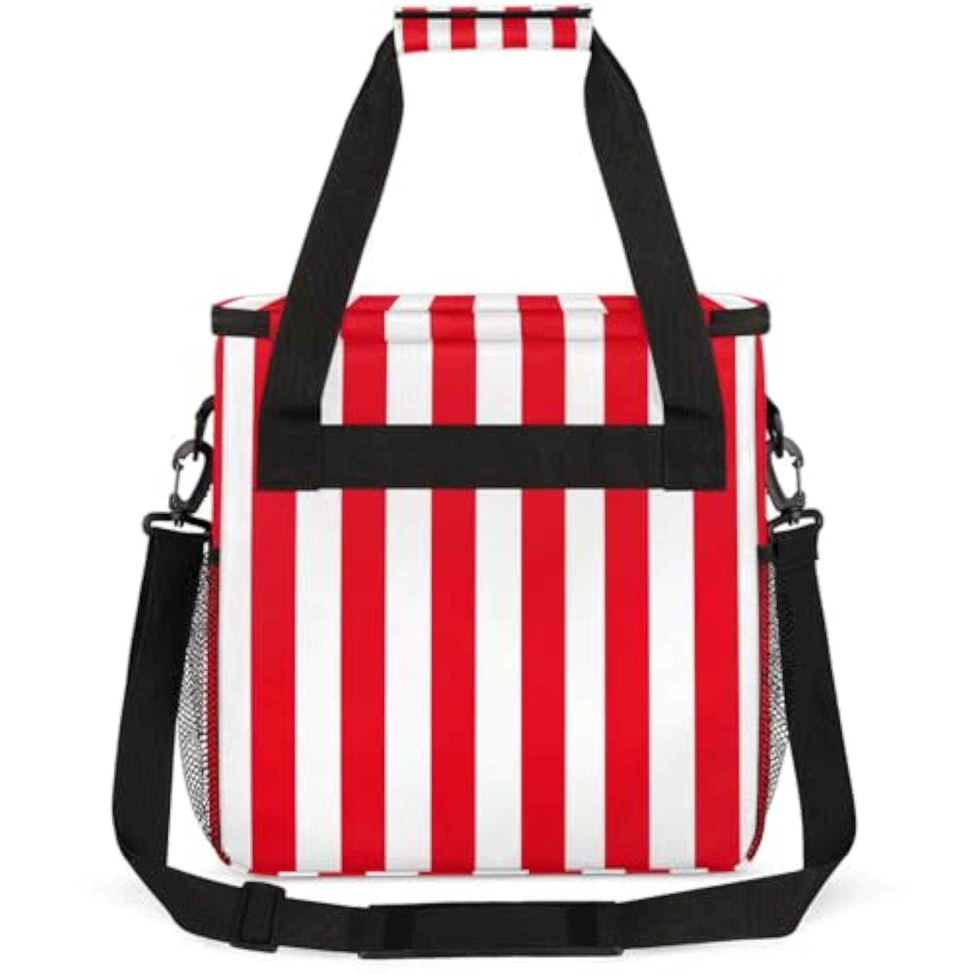 Red Stripes Travel Coffee Maker Carrying Bag, Large Organizer