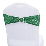  DOWNER Bows Chair Cover Sash, Bandes de Chaise à Paillettes Brillantes Extensibles avec Curseur à Boucle for Les décorations de Mariage Ceintures de Chaise Bow Not a Chair cover-01 (Color : 4)
