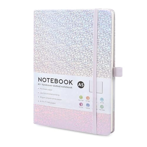 JUNART Lined Journal Notebook�C192 Pages A5 Hardcover Notebook with Pen Loop Bookmark for Office School Supplies�C80gsm Leather Jo
