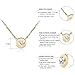 555Jewelry Womens Stainless Steel Premium Minimalist Heart Cubic Zirconia CZ Engraved Tiny Dot Round Circle Bead Floating Disc Fashion Accessory Jewelry Pendant Necklace, Yellow Gold